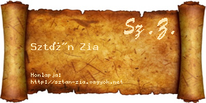 Sztán Zia névjegykártya
